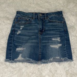 American Eagle Outfitters ripped jean skirt